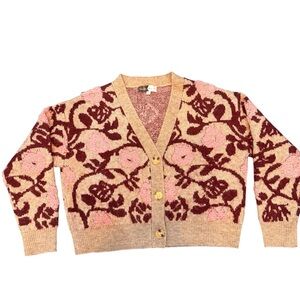 Elegant Floral Cardigan Sweater